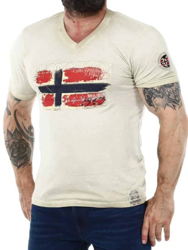 Joasis Geo Norway T-shirt - Beige^Geographical Norway Outlet