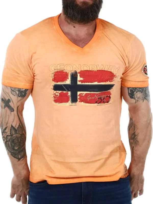 Joasis Geo Norway T-shirt - Orange^Geographical Norway Clearance