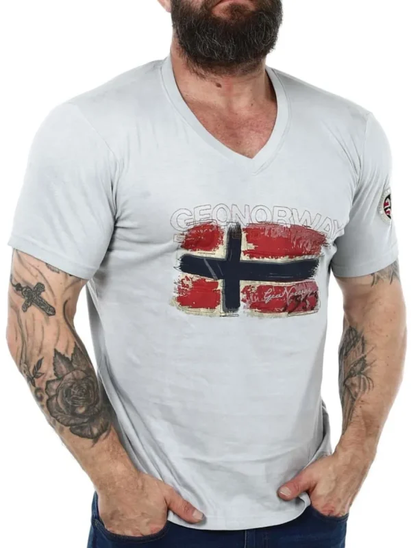 Joasis Geo Norway T-shirt - Lysegrå^Geographical Norway Hot