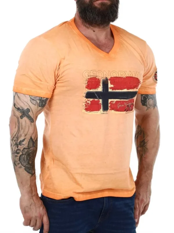 Joasis Geo Norway T-shirt - Orange^Geographical Norway Clearance