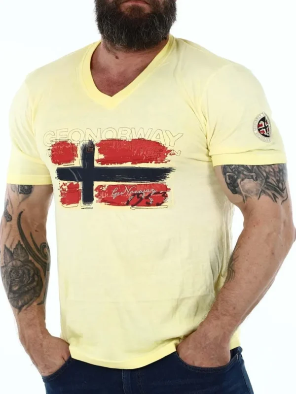 Joasis Geo Norway T-shirt - Gul^Geographical Norway Discount