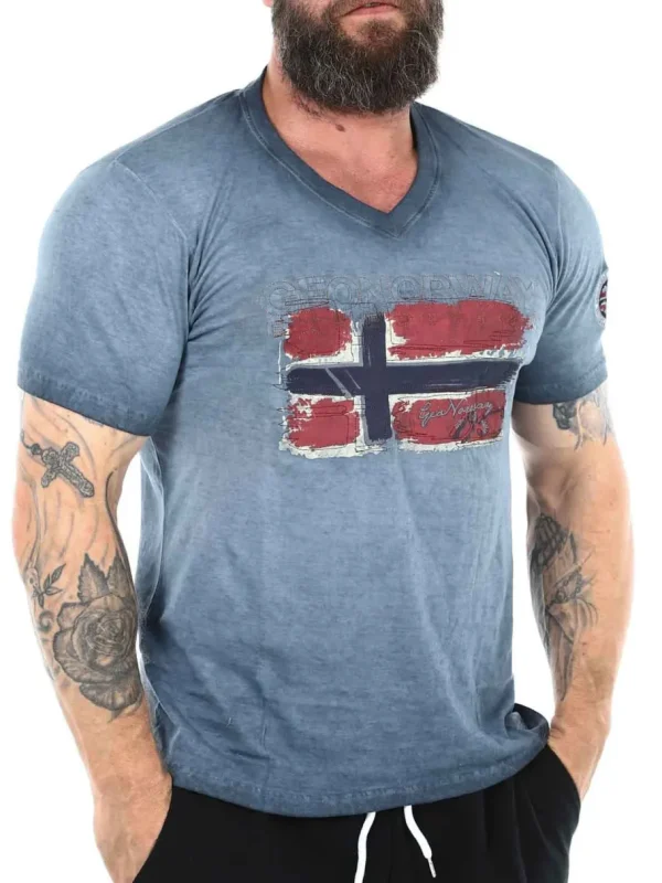 Joasis Geo Norway T-shirt - Blå^Geographical Norway Clearance