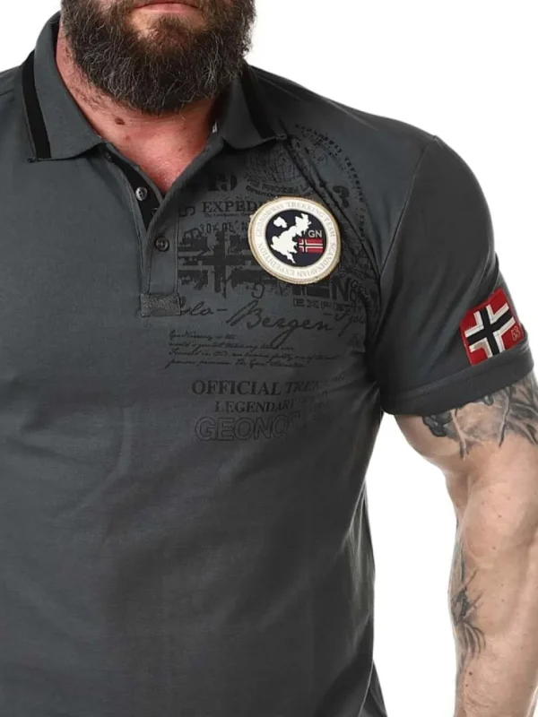 Karuen Geo Norway Piké - Mørkegrå^Geographical Norway Sale