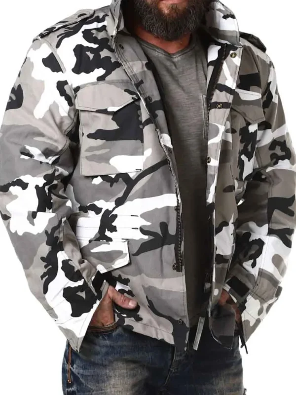 M65 Jakke - Hvid/Camo^Brandit Online