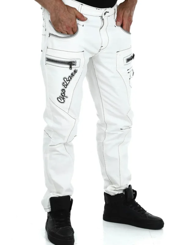Monza Jeans - Hvid^Cipo & Baxx Online