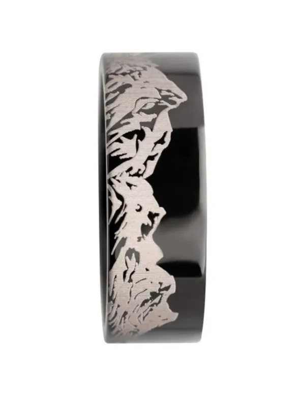 Mountain Ridge Ring - Sort/Sølv^Inox Clearance