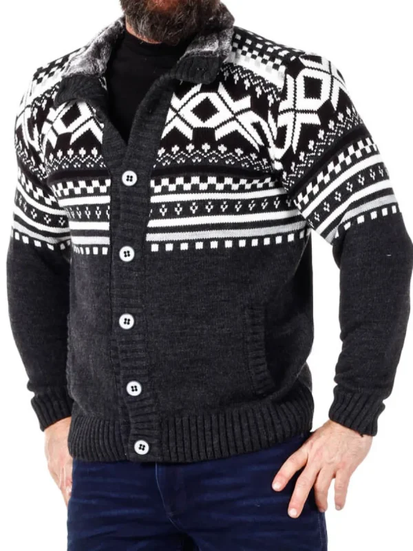 Nick Grizzly Cardigan - Mørkegrå^Carisma Fashion