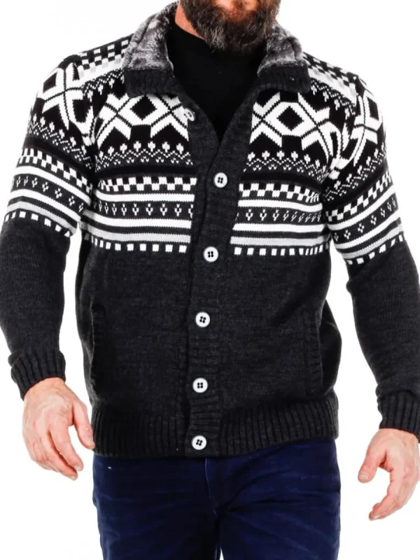 Nick Grizzly Cardigan - Mørkegrå^Carisma Fashion