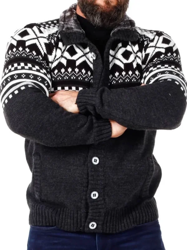 Nick Grizzly Cardigan - Mørkegrå^Carisma Fashion
