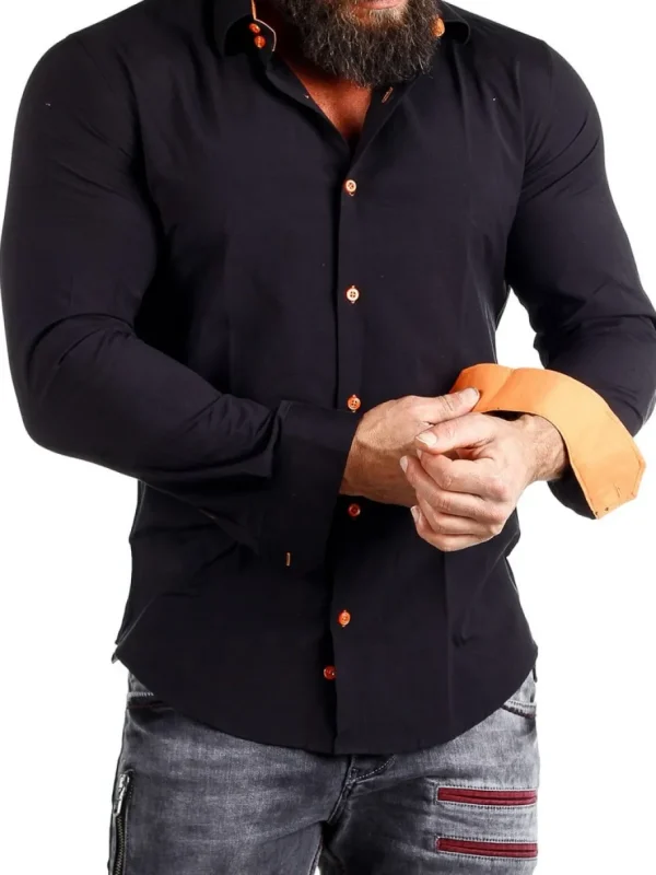 Obsess Skjorte - Sort/Orange^Rusty Neal Hot