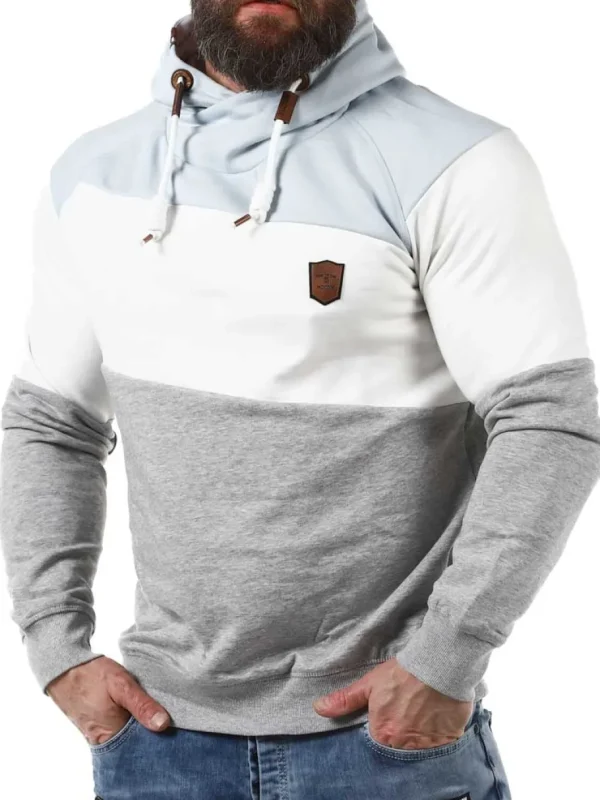 Pessac Hoodie - Blå/Hvid/Grå^Indicode Discount