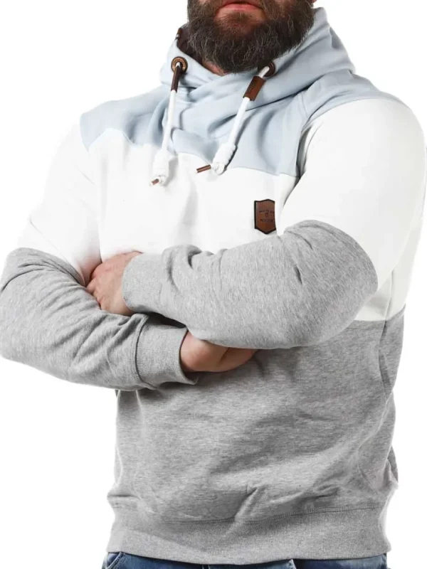 Pessac Hoodie - Blå/Hvid/Grå^Indicode Discount