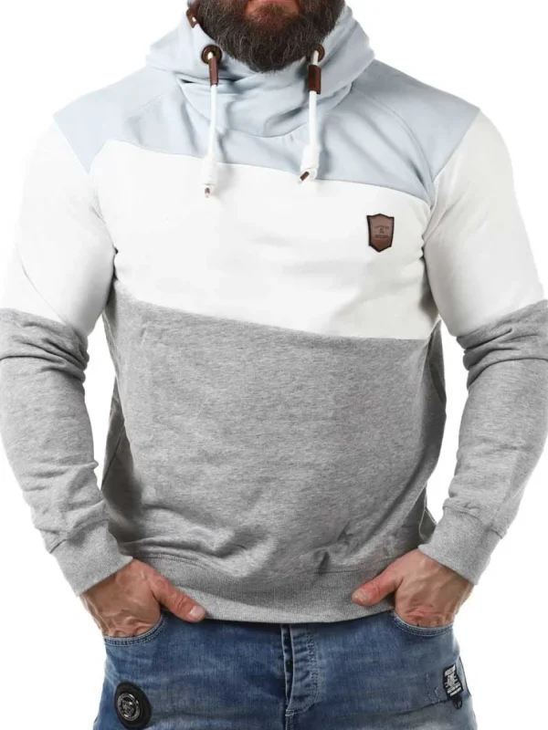 Pessac Hoodie - Blå/Hvid/Grå^Indicode Discount