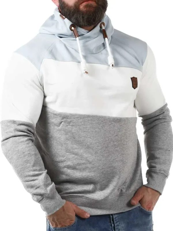 Pessac Hoodie - Blå/Hvid/Grå^Indicode Discount