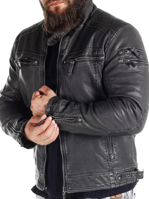 Racing Park PU Skindjakke - Mørkegrå^Cipo & Baxx Sale