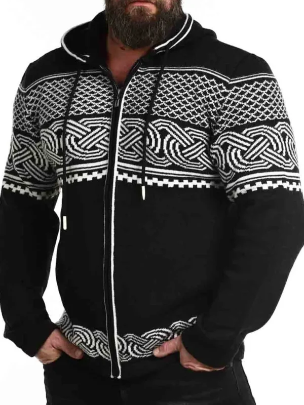 RD Brage Cashmere Cardigan - Sort/Hvid^Rockdenim Sale