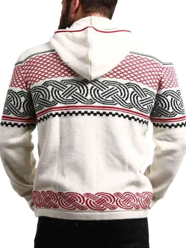 RD Brage Cashmere Cardigan - Vit/Röd^Rockdenim New