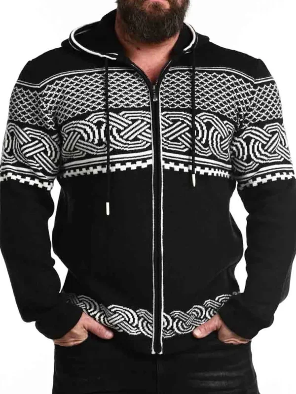 RD Brage Cashmere Cardigan - Sort/Hvid^Rockdenim Sale