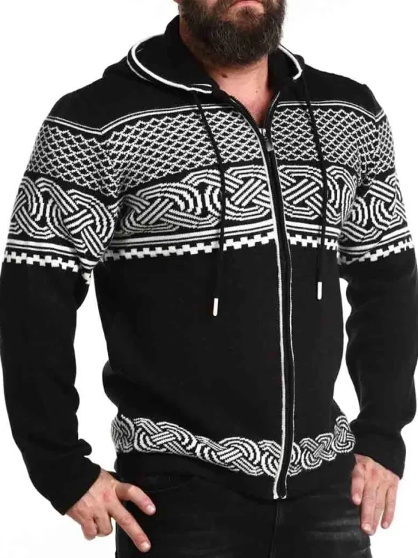 RD Brage Cashmere Cardigan - Sort/Hvid^Rockdenim Sale