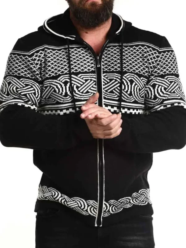 RD Brage Cashmere Cardigan - Sort/Hvid^Rockdenim Sale