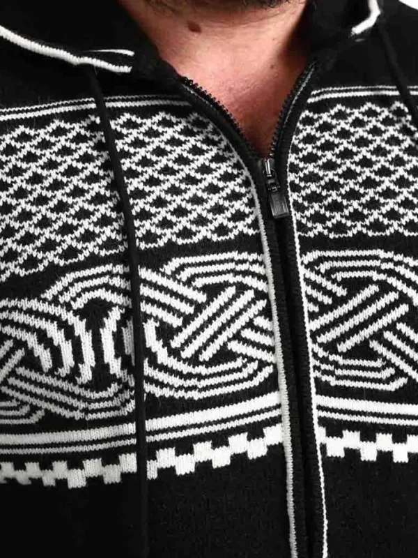 RD Brage Cashmere Cardigan - Sort/Hvid^Rockdenim Sale
