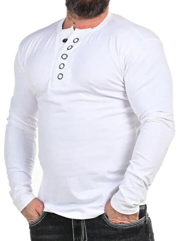 RD Button Longsleeve - Hvid^Rockdenim Discount