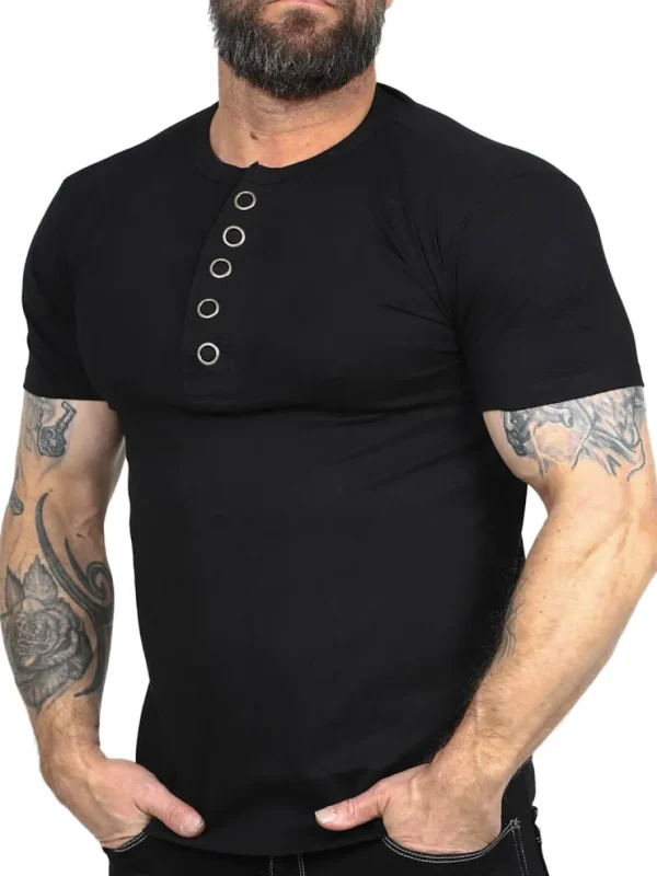 RD Button T-shirt - Sort^Rockdenim Outlet