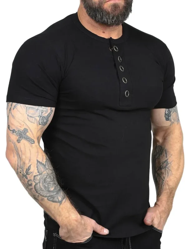 RD Button T-shirt - Sort^Rockdenim Outlet