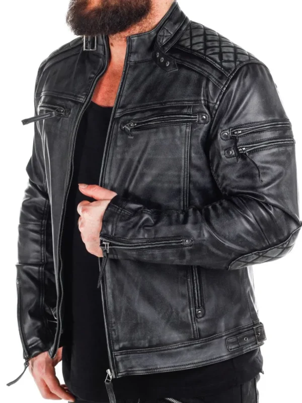 RD Carbon PU Skindjakke - Dirty Black^RockDenim Hot