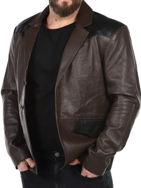 RD Crocodile Skindblazer - Brun/Sort^Rockdenim Sale