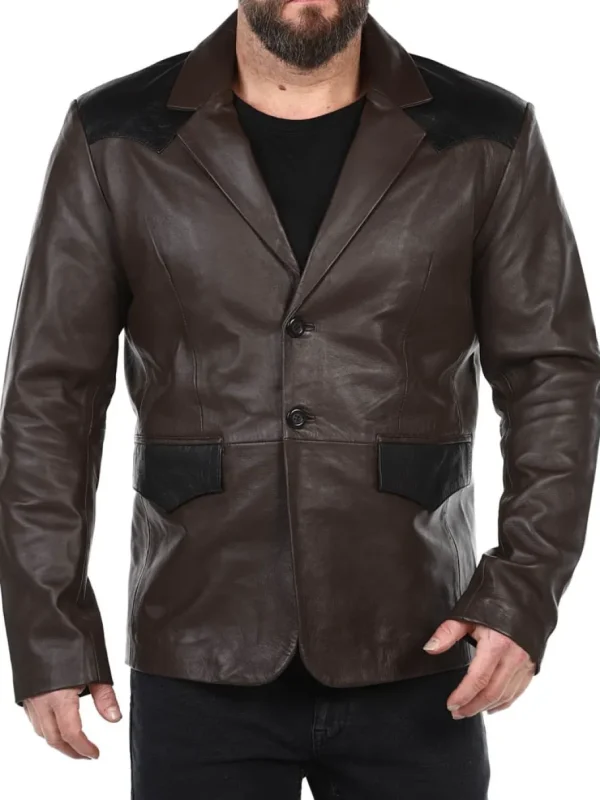 RD Crocodile Skindblazer - Brun/Sort^Rockdenim Sale