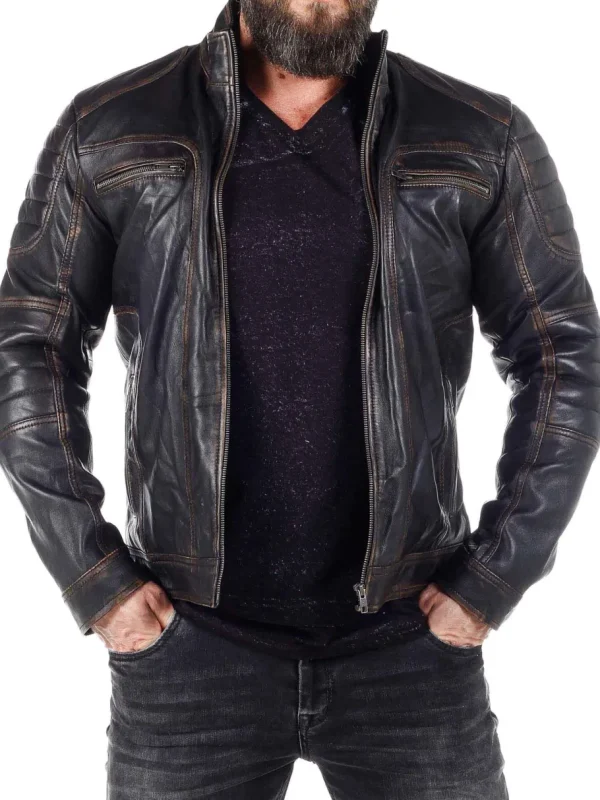 RD Fabriano Skindjakke - Sort/Brun^Rockdenim Sale