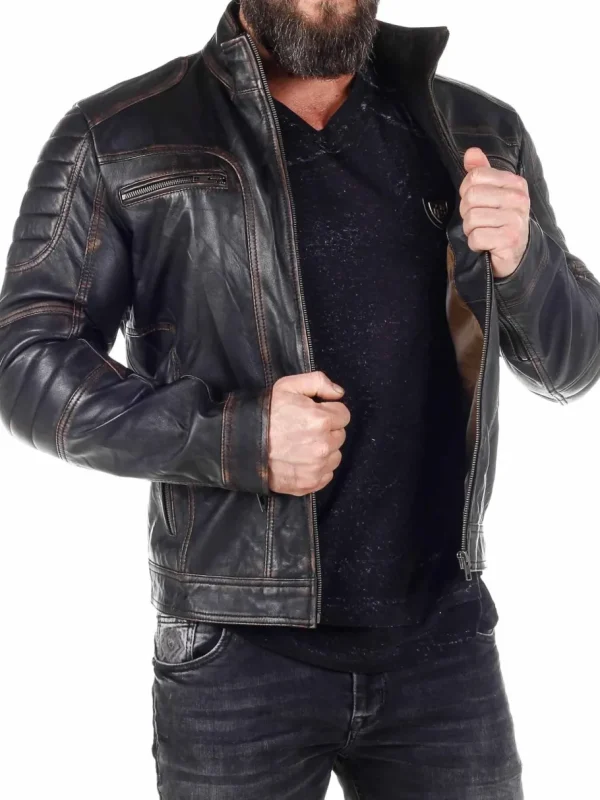 RD Fabriano Skindjakke - Sort/Brun^Rockdenim Sale