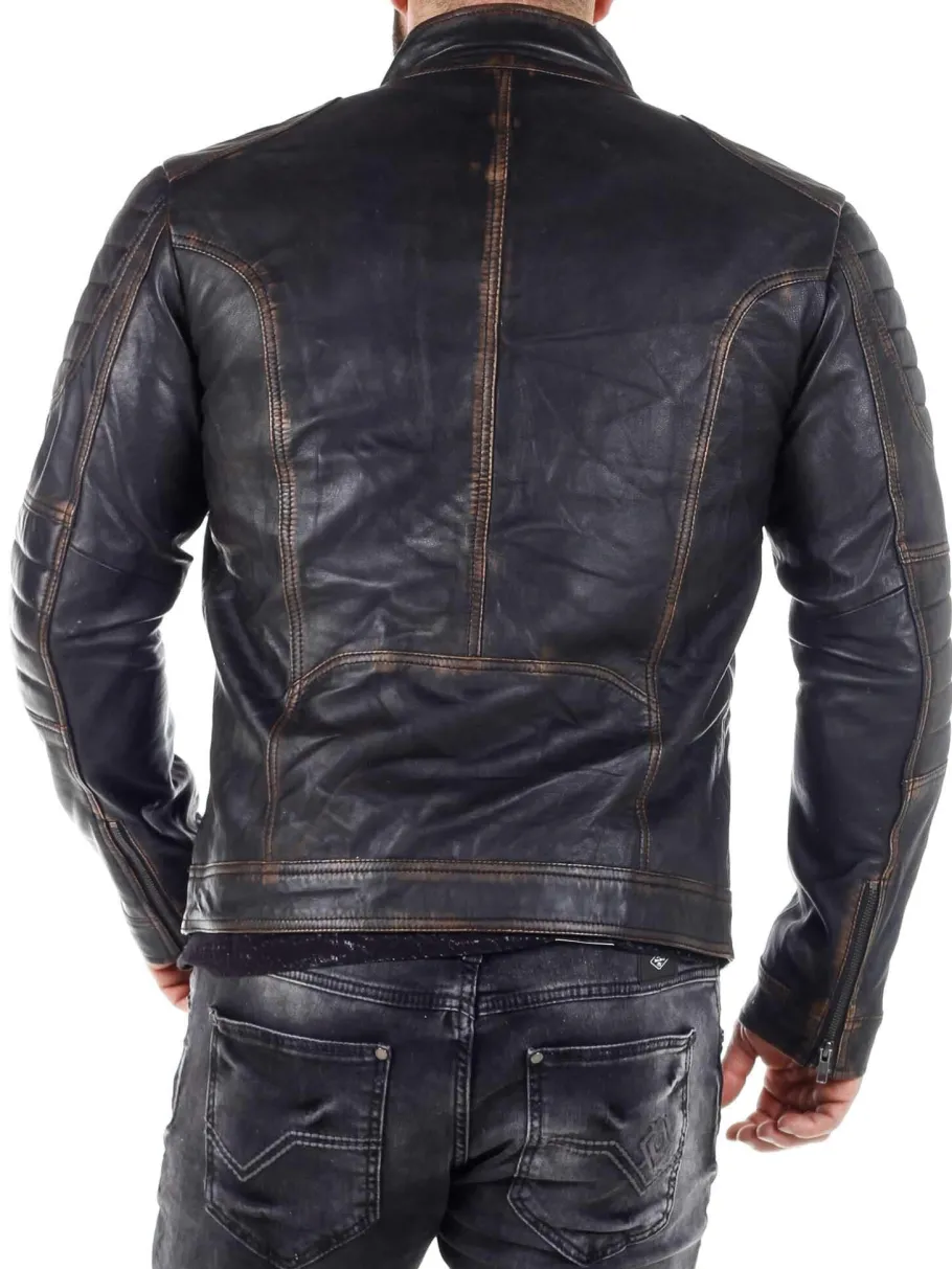 rd_fabriano_skindjakke__s_3.webp RD Fabriano Skindjakke - Sort/Brun^Rockdenim Sale