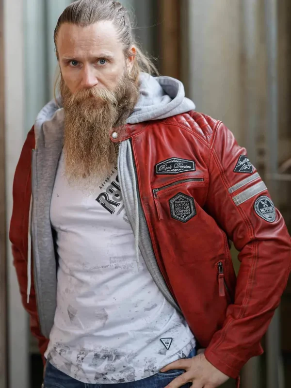 RD Fast Track Skindjakke - Rød^Rockdenim Discount