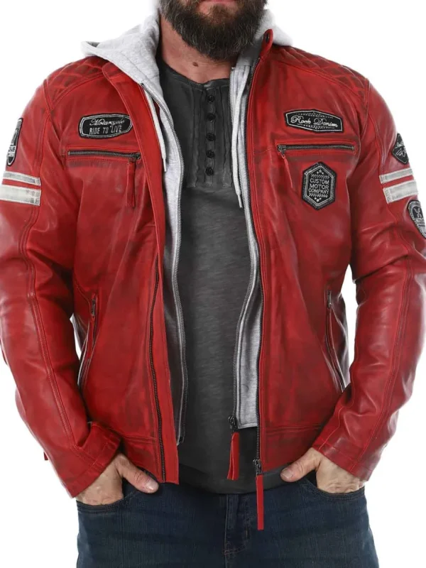 RD Fast Track Skindjakke - Rød^Rockdenim Discount