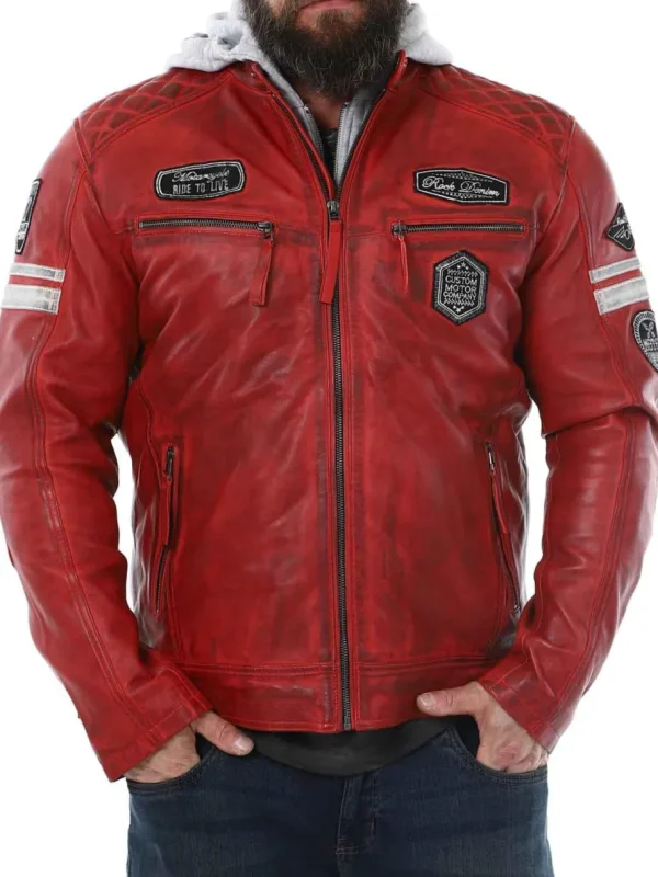 RD Fast Track Skindjakke - Rød^Rockdenim Discount