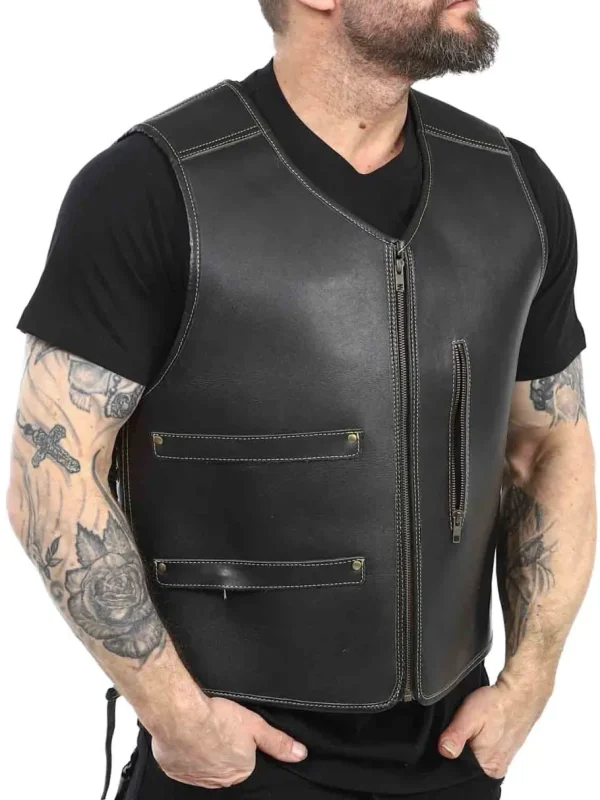 RD Heavy Biker Skindvest - Sort^Rockdenim Online