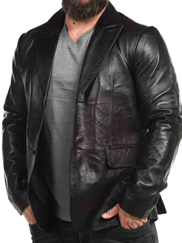 RD Leather Blazer - Sort^RockDenim Hot