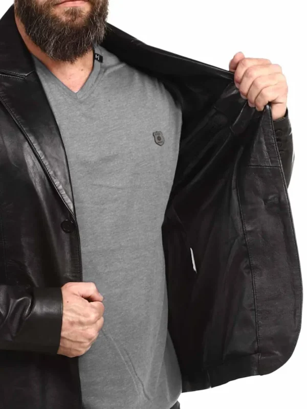 RD Leather Blazer - Sort^RockDenim Hot