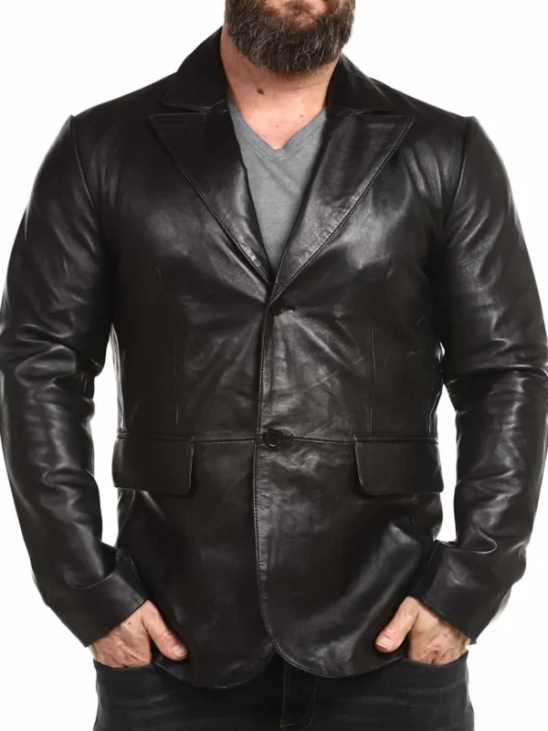 RD Leather Blazer - Sort^RockDenim Hot