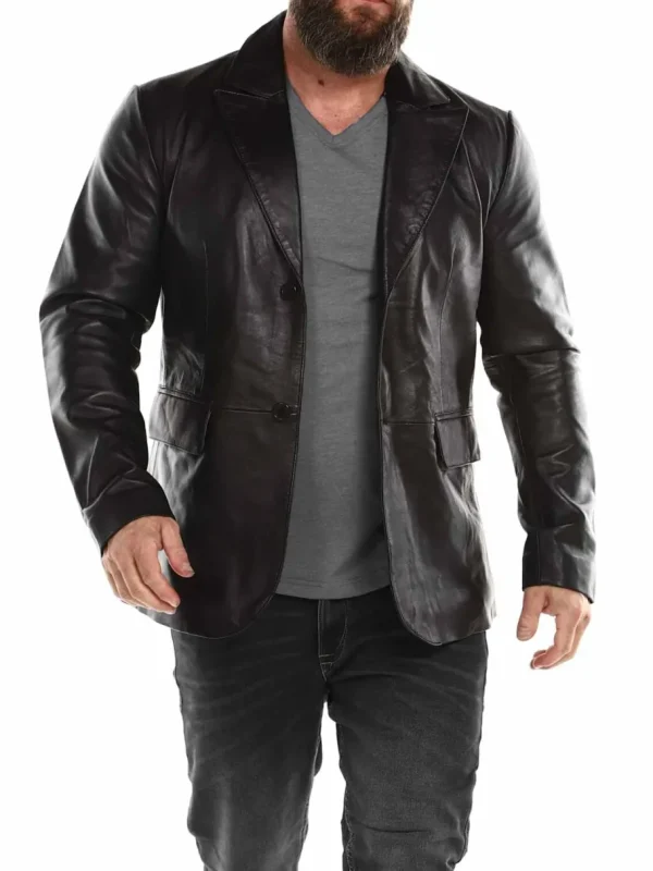 RD Leather Blazer - Sort^RockDenim Hot