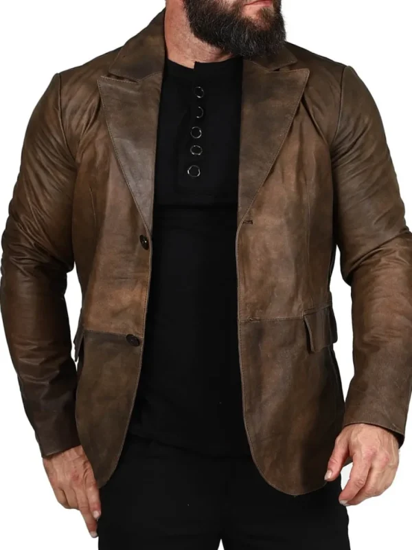 RD Leather Blazer - Vintage Brun^Rockdenim Hot