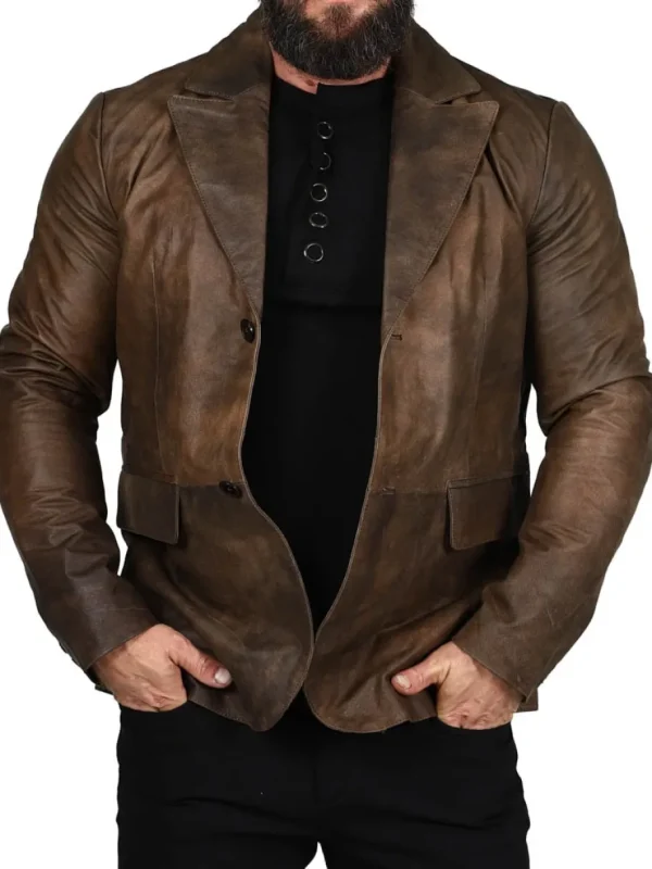 RD Leather Blazer - Vintage Brun^Rockdenim Hot