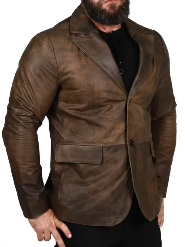 RD Leather Blazer - Vintage Brun^Rockdenim Hot