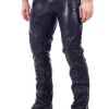RD Premium Rider Cargo Skindbukse - Sort/Guld^RockDenim Online