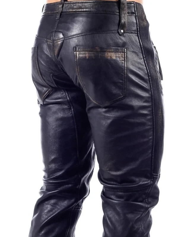 RD Premium Rider Cargo Skindbukse - Sort/Guld^RockDenim Online