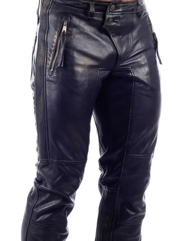 RD Premium Rider Cargo Skindbukse - Sort/Guld^RockDenim Online