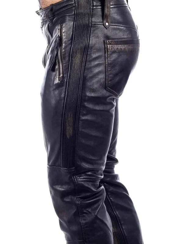 RD Premium Rider Cargo Skindbukse - Sort/Guld^RockDenim Online