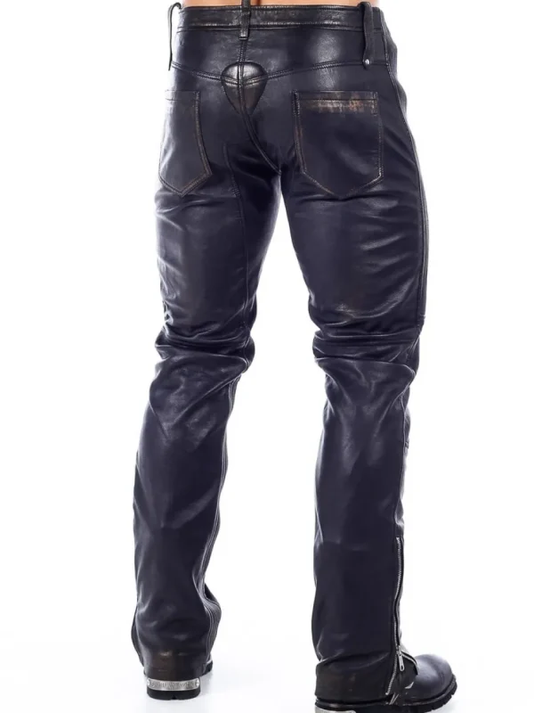 RD Premium Rider Cargo Skindbukse - Sort/Guld^RockDenim Online